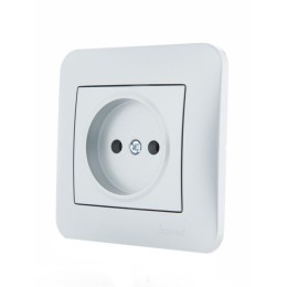 Розетка 1-м СП Karina 16А IP20 без заземл. керамика механизм матов. серебр. LEZARD 707-4388-121