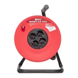 Удлинитель на катушке 4х30м без заземл. 6А IP20 Атлант 2.0 1.3кВт ПВС 2х0.75 PROxima EKF UKA02-06-27