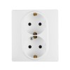 Розетка 2-м СП Etika 16А IP31 250В 2х2P+E с заземл. защ. шторки немецк. стандарт безвинт. клеммы бел