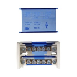 Шина на DIN-рейку в корпусе (кросс-модуль) ШНК 2х7 L+PEN IEK YND10-2-07-100