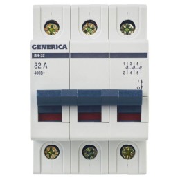 Выключатель нагрузки (мини-рубильник) 3п 32А ВН-32 GENERICA MNV15-3-032