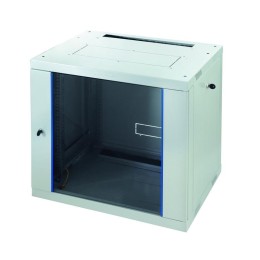 Шкаф настенный Racknet F30 9U 600х600 передняя дверь стеклян. светл./сер. Eurolan 60W-09-66-31GY