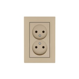 Розетка 2-я Karea RIZZ без заземл. крем Makel 88010017