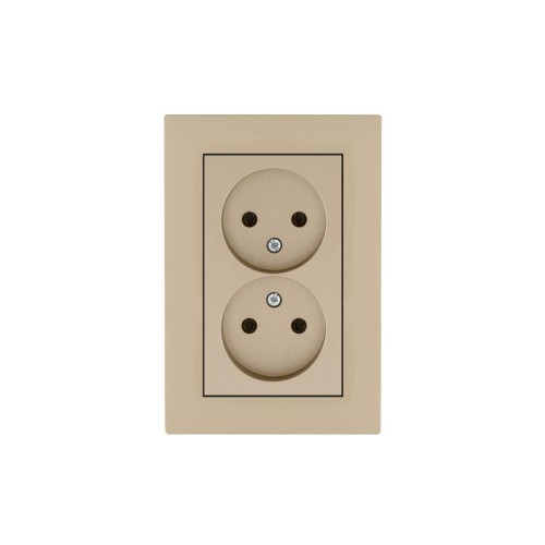 Розетка 2-я Karea RIZZ без заземл. крем Makel 88010017