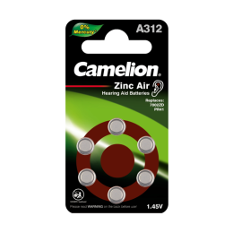 Элемент питания ZA312 Mercury Free A312-BP6 (0%Hg) 1.4В 170мА.ч для слуховых аппаратов BL-6 (блист.6