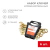 Набор ключей комбинированных 8 10 12 13 14 17мм 6 предметов цинк желт. Rexant 12-5841-2