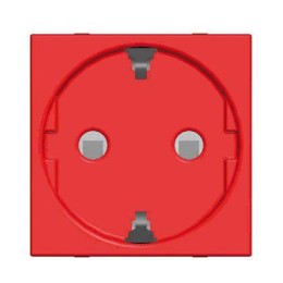 Розетка 1-м СП 2мод. Zenit 16А IP21 250В с заземл. Schuko защ. шторки для спец. сетей красн. ABB 2CL