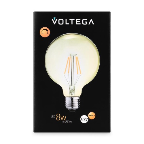 Лампа светодиодная филаментная Loft 271 G95 8Вт 2700К E27 DIM Voltega 8509