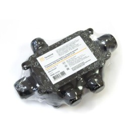 Коробка распределительная ОП 131х95х37 5-вводная IP68 ПА66 40А 450В d3.5-12мм с откидной крышкой чер