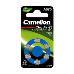 Элемент питания ZA675 Mercury Free A675-BP6 (0%Hg) 1.4В 620мА.ч для слуховых аппаратов BL-6 (блист.6