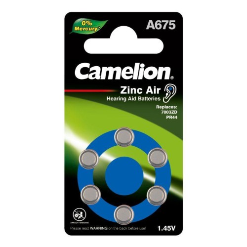 Элемент питания ZA675 Mercury Free A675-BP6 (0%Hg) 1.4В 620мА.ч для слуховых аппаратов BL-6 (блист.6