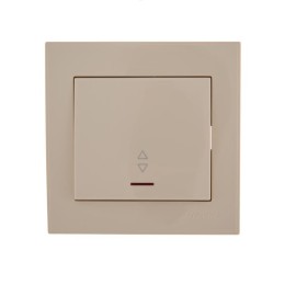 Переключатель проходной 1-кл. СП Rain с подсветкой крем. LEZARD 703-0303-114