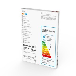 Светильник светодиодный Slim 18Вт 4000К IP20 1350лм 220-240В ДВО круг бел. GAUSS 939111218