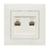 Розетка компьютерная + телефонная 2-м СП Валенсия RJ45 + RJ11 бел. PROxima EKF EWK02-035-30
