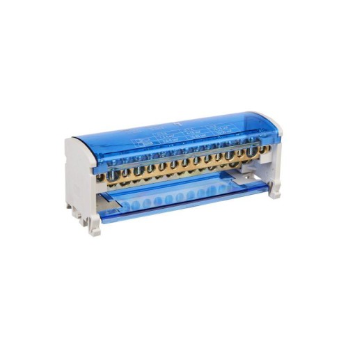 Шина на DIN-рейку в корпусе (кросс-модуль) ШНК 2х15 L+PEN IEK YND10-2-15-125