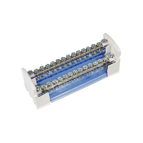 Шина на DIN-рейку в корпусе (кросс-модуль) ШНК 2х15 L+PEN IEK YND10-2-15-125