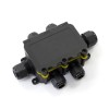 Коробка распределительная ОП 131х95х37 6-вводная IP68 ПА66 40А 450В d3.5-12мм с откидной крышкой чер