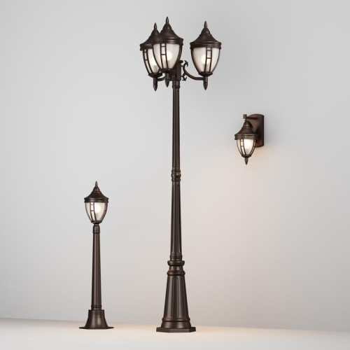 Светильник Rivoli 3х60Вт E27 IP44 садово-парковый Maytoni O026FL-03B