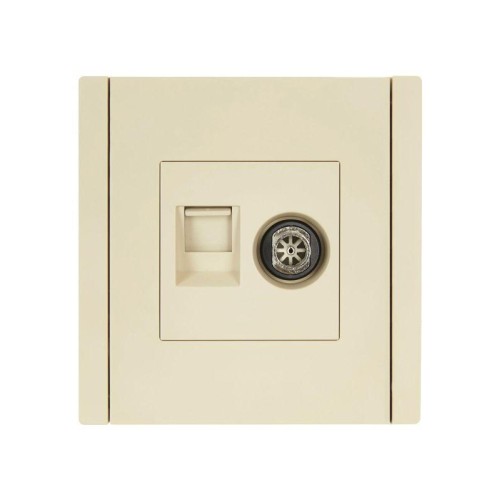 Розетка 2-м TV+RJ45 кат.5E FORTE&PIANO FP436 ваниль IEK FP-AK20-1-K10