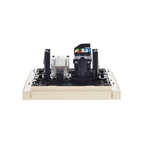 Розетка 2-м TV+RJ45 кат.5E FORTE&PIANO FP436 ваниль IEK FP-AK20-1-K10