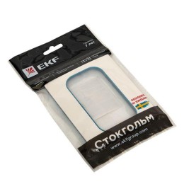 Рамка для розетки 2-м Стокгольм бел. с линией цвета син. PROxima EKF EYM-G-302-30