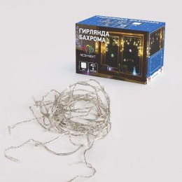 Гирлянда светодиодная "Айсикл" (бахрома) 1.8х0.5м 48LED бел. 4.1Вт 230В IP20 провод прозр. Neon-Nigh