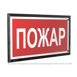 Знак безопасности PT-32178-Black.F20 "Пожар " Белый свет a32646