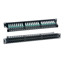 Патч-панель 19дюйм 1U 48 портов RJ45 кат.6 Dual IDC PLHD-48-Cat.6-Dual IDC-1U высокой плотности Cabe