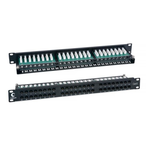 Патч-панель 19дюйм 1U 48 портов RJ45 кат.6 Dual IDC PLHD-48-Cat.6-Dual IDC-1U высокой плотности Cabe