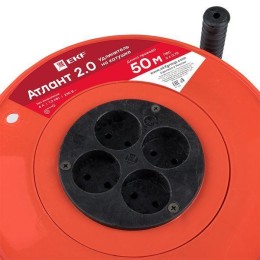 Удлинитель на катушке 4х50м без заземл. 6А IP20 Атлант 2.0 1.3кВт ПВС 2х0.75 PROxima EKF UKA02-06-27