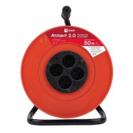 Удлинитель на катушке 4х50м без заземл. 6А IP20 Атлант 2.0 1.3кВт ПВС 2х0.75 PROxima EKF UKA02-06-27