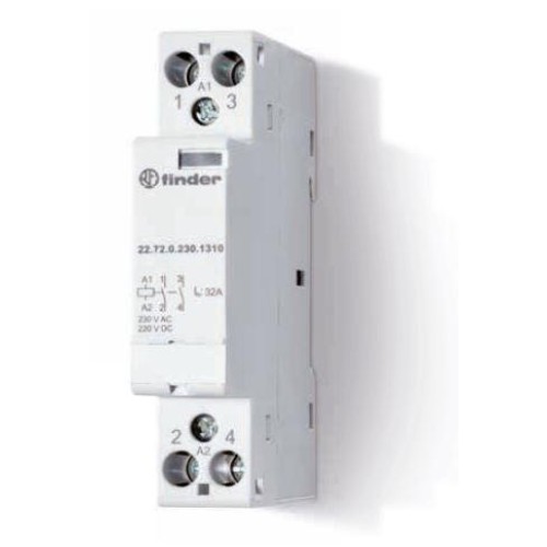 Контактор модульный 2NC 32А AgNi 240В AC/DC 17.5мм IP20 опции: мех.индикатор FINDER 227202301410