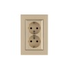 Розетка 2-я Karea RIZZ с заземл. крем Makel 88010082