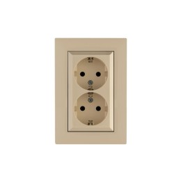 Розетка 2-я Karea RIZZ с заземл. крем Makel 88010082