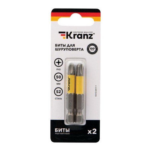 Бита для шуруповерта PH3х50мм (уп.2шт) Kranz KR-92-0417-1