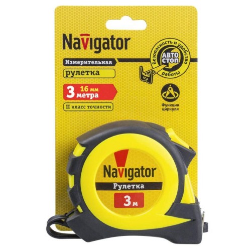 Рулетка 80 259 NMT-Ru02-A-3-16 автостоп 3мх16мм Navigator 80259