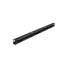 Органайзер кабельный вертикальный CMF-R42U-F106-СS-RAL9005 для шкафов TSR с крышкой для профиля тип