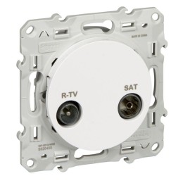 Розетка телевизионная оконечная TV/R/SAT СП Odace механизм бел. SchE S52R455