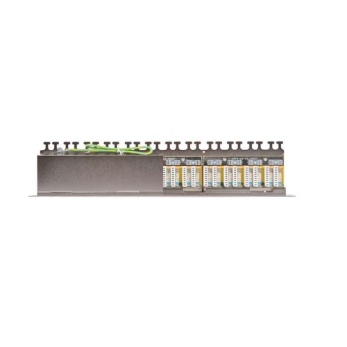 Патч-панель 19дюйм 1U 24 порта кат.6a (класс Ea) 500МГц RJ45/8P8C 110/KRONE T568B полный экран с орг