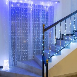 Гирлянда светодиодная "Айсикл" (бахрома) 1.8х0.5м 48LED син. 4.1Вт 230В IP20 провод прозр. Neon-Nigh