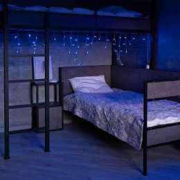 Гирлянда светодиодная "Айсикл" (бахрома) 1.8х0.5м 48LED син. 4.1Вт 230В IP20 провод прозр. Neon-Nigh