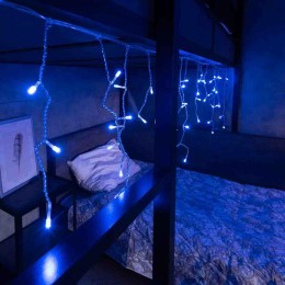 Гирлянда светодиодная "Айсикл" (бахрома) 1.8х0.5м 48LED син. 4.1Вт 230В IP20 провод прозр. Neon-Nigh