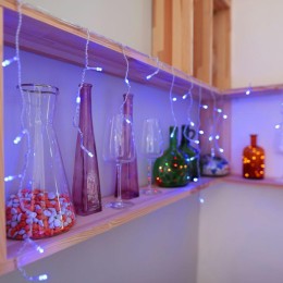 Гирлянда светодиодная "Айсикл" (бахрома) 1.8х0.5м 48LED син. 4.1Вт 230В IP20 провод прозр. Neon-Nigh