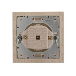 Розетка 1-м СП Rain с заземл. с защ. крышкой керамика крем. LEZARD 703-0303-123