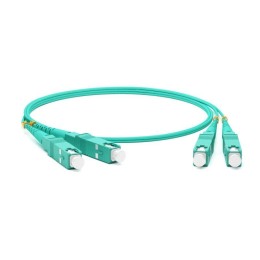 Патч-корд FC-D2-503-SC/PR-SC/PR-H-15M-LSZH-AQ волоконно-оптический (шнур) MM50/125(OM3) SC-SC 2мм du