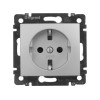 Розетка 1-м СП Valena 16А IP21 230/250В 2P+E с заземл. защ. шторки на винтах механизм алюм. Leg 7701