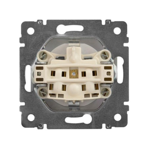 Розетка 1-м СП Valena 16А IP21 230/250В 2P+E с заземл. защ. шторки на винтах механизм алюм. Leg 7701