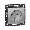 Розетка 1-м СП Valena 16А IP21 230/250В 2P+E с заземл. защ. шторки на винтах механизм алюм. Leg 7701