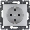 Розетка 1-м СП Valena 16А IP21 230/250В 2P+E с заземл. защ. шторки на винтах механизм алюм. Leg 7701