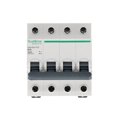 Выключатель автоматический модульный 4п B 16А 4.5кА City9 Set 400В SE C9F14416
